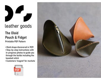 The Oloid Pouch and Fidget Leather PDF Pattern with step by step assembly instructions