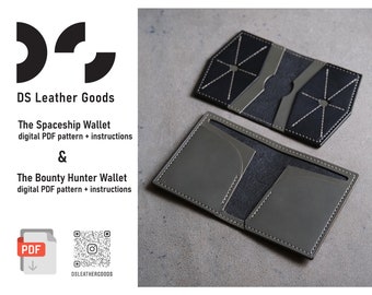 Leather Wallet pattern bundle, leather wallet template, leather pattern pdf, bilfold wallet pattern, leather template, cardholder pattern