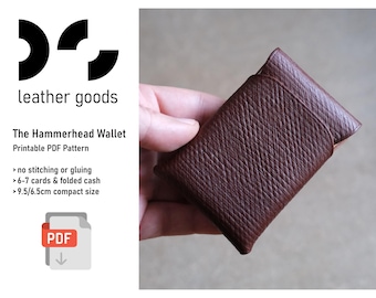 Stitch-less Leather Wallet PDF Pattern: 'The Hammerhead' No-Sew Origami Cardholder