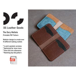 The Dory Wallets Leder PDF Schnittmuster, Brieftaschen Schnittmuster, Kartenhalter Vorlage, Anfänger Schnittmuster, EDC Leder Geldbörse, Leder Schnittmuster PDF