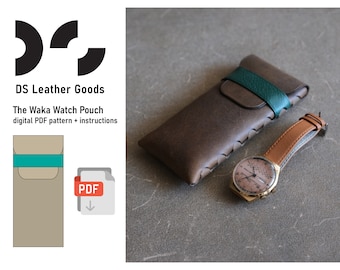Leather Watch Pouch PDF Pattern: No-Sew Travel Case Template