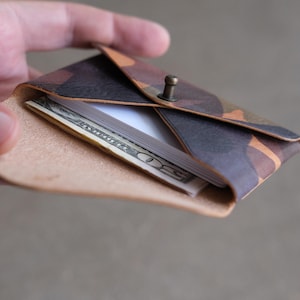 The Envelope Leather Wallet Pdf Pattern Stitch Less Compact Cardholder