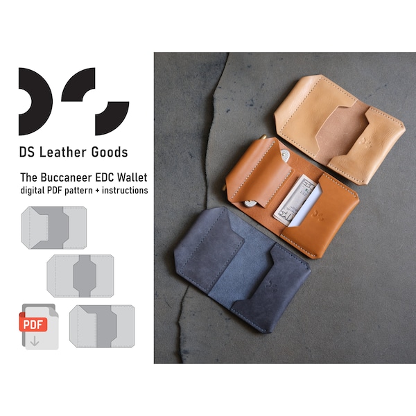 The Buccaneer EDC Leather Wallet PDF Pattern, Bifold Design
