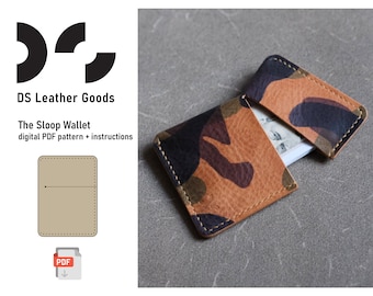 The Sloop Wallet pdf pattern, wallet pdf template, leather cardholder pattern, leather pattern pdf, cardholder pdf, slim wallet pattern pdf