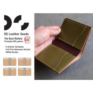 Leder Brieftasche PDF Muster, Leder Brieftasche Vorlage, Kartenhalter Vorlage, zweifache Brieftasche Muster, schlanke Brieftasche Muster, Leder Muster PDF