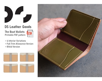 Leather Wallet PDF Pattern: The Boat Wallet, Bifold & Cardholder (Digital Download)