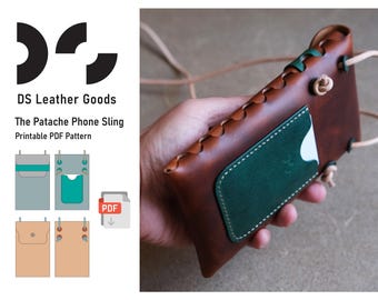 Patache Phone Sling Leather PDF Pattern: No-Sew Clutch Bag DIY