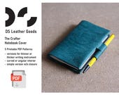 Leather Notebook Cover PDF Pattern: Field Notes Journal Template for 5.5in by 3.5in notebooks