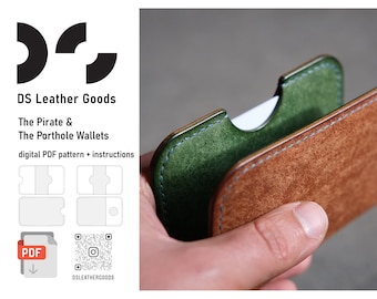 Leather Wallet PDF Pattern: The Pirate & Porthole Cardholders (Digital Download)