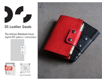 Field Notes Notebook Cover PDF Pattern: DIY Leather Journal with a single panel of leather