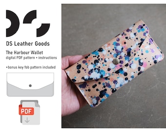 The Harbour Wallet PDF Pattern: Leather Mini Clutch Template (Digital Download)
