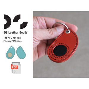 Patrón PDF de llavero de cuero NFC, patrón de llavero de cuero, patrón de llavero de cuero NFC, plantilla de llavero, patrón de dije para bolso de cuero