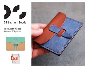 The Knarr Leather Card Wallet PDF Pattern: Slim and compact with leather-only closure
