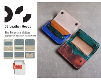 Trucker wallet PDF pattern, zipper wallet pattern, biker wallet template, trucker leather wallet pattern, leather pattern PDF, chain wallet