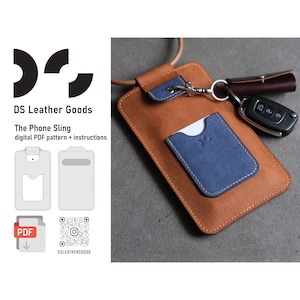 Patrón de bandolera de cuero para teléfono en formato PDF, plantilla de funda para teléfono, patrón de funda de cuero, funda para teléfono en formato PDF, patrón de bandolera para teléfono en formato PDF, billetera para teléfono en formato PDF