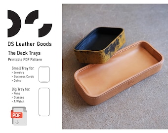 Valet Tray Leather PDF Pattern for Jewelry, Pens, Watch, Glasses, Coins or Business Cards