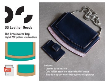 Leather Crossbody Bag PDF Pattern: The Breakwater Bag, Clutch & Cardholder (Digital Download)