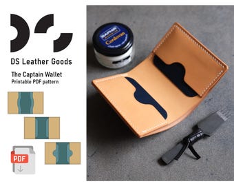 The Captain Leather Bifold Wallet PDF Pattern: 3 interior design variations included
