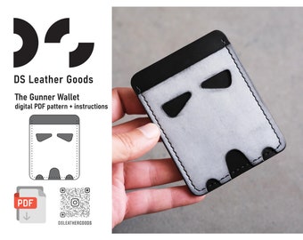 The Gunner Wallet pattern pdf, wallet pdf template, leather wallet pattern, cardholder pdf pattern, compact wallet pattern, card holder pdf