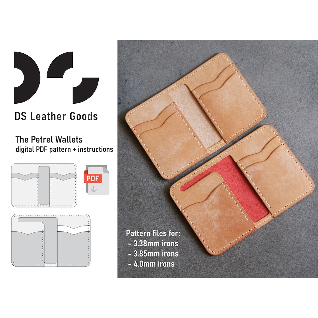 Leather Wallet PDF Pattern, Wallet Template, Cardholder Template