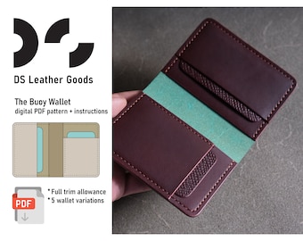 The Buoy Wallet Leather PDF Pattern: Compact Bifold Cardholder