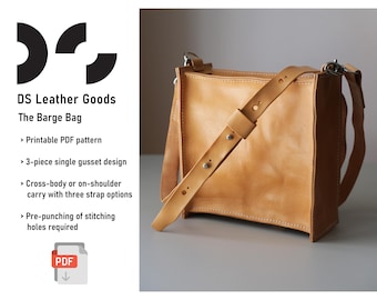 The Barge Leather Bag PDF Pattern: Crossbody Bag with Gusset