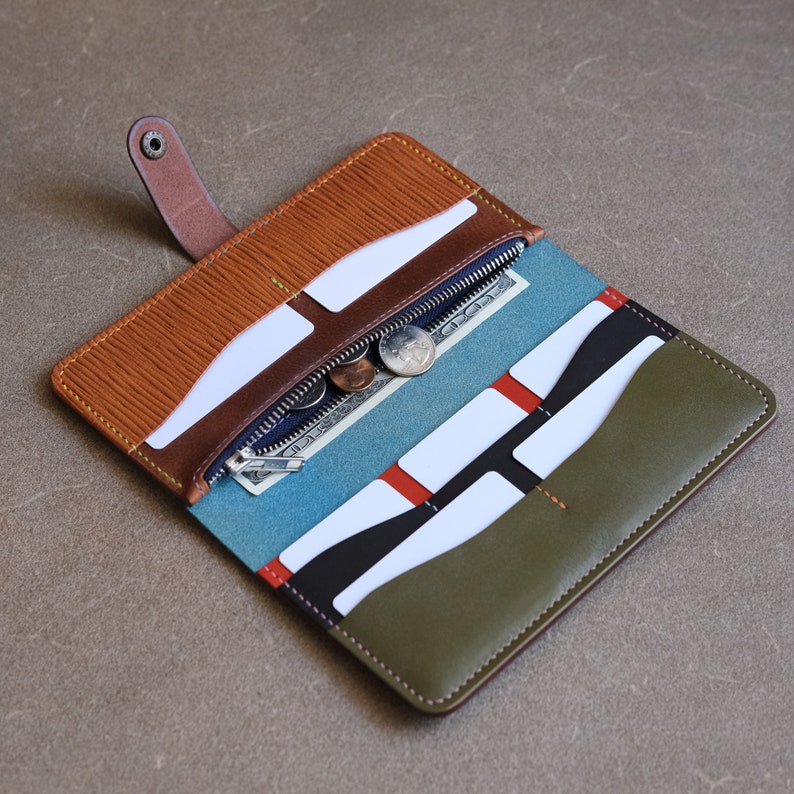 The Galley leather wallet PDF pattern, easy long wallet pattern, wallet pattern to sew, long wallet template, leather pattern PDF, ds leather goods, zipper long wallet pattern, wallet for women, women's wallet