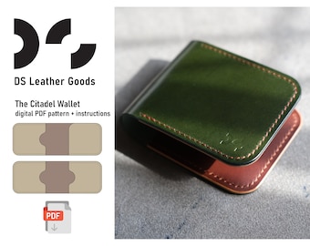 The Citadel Leather Wallet Pattern: Compact Cardholder Template (PDF)