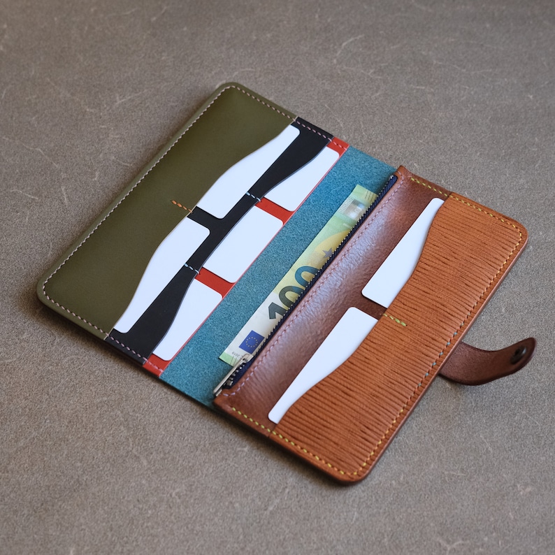 The Galley leather wallet PDF pattern, easy long wallet pattern, wallet pattern to sew, long wallet template, leather pattern PDF, ds leather goods, zipper long wallet pattern, wallet for women, women's wallet