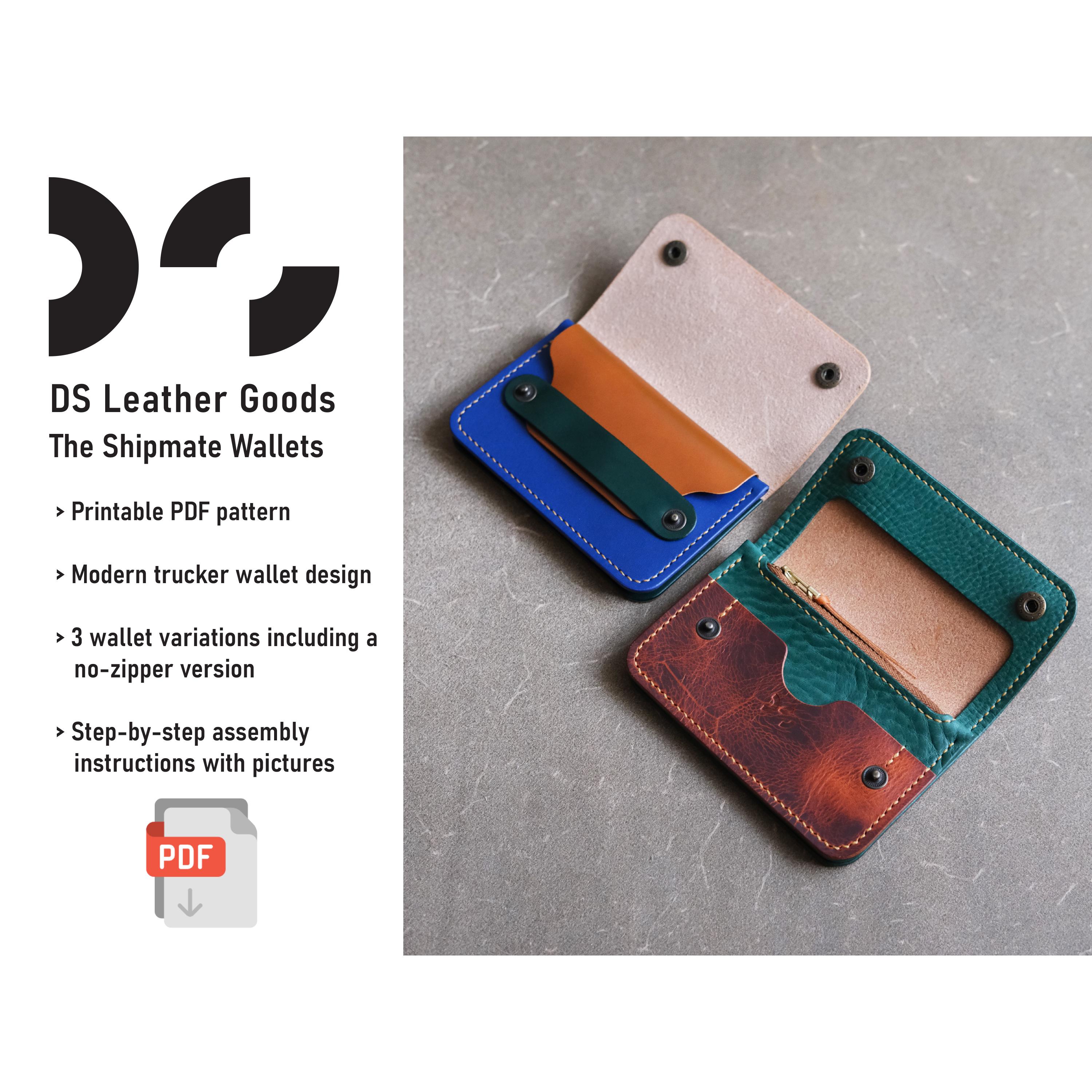 Trucker Wallet PDF Pattern: Biker Style Wallet Template With