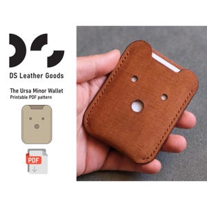 Patrón de tarjetero de cuero bonito, patrón de tarjetero compacto, patrón de billetera de cuero en PDF, plantilla de billetera de cuero para tarjetas, patrón de cuero en PDF