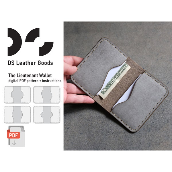 Leather card wallet pattern pdf, leather pattern pdf, card holder pattern, compact wallet pattern, slim wallet pattern, leather wallet pdf