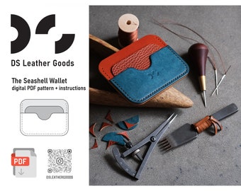 The Seashell Wallet PDF Leather Pattern: Card Holder Template with Floating Card Pockets