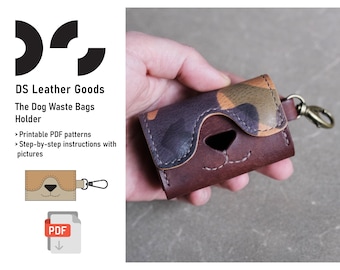 Dog Poop Bags Holder - Leather PDF Pattern, Dog Pouch Template (Digital Download)