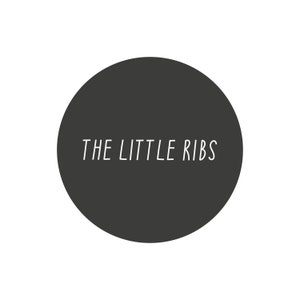 May include: A black circle with the text "THE LITTLE RIBS" in white.