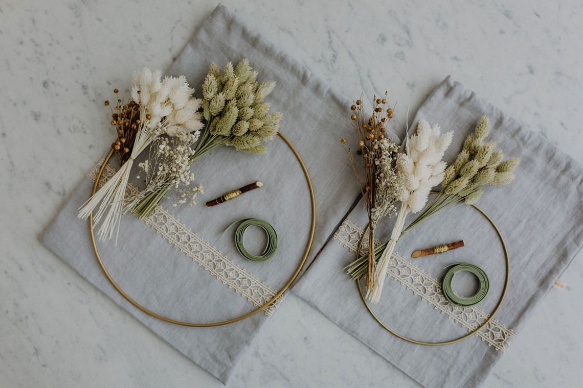 DiySet Trockenblumenkranz halfmoon Etsy