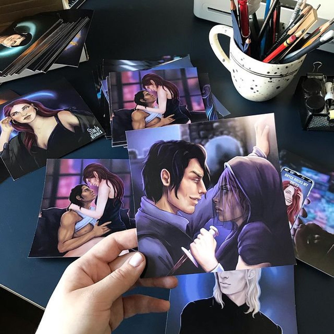 HAWKE and POPPY mini print 15х15 cm 6х6 inch From Blood | Etsy