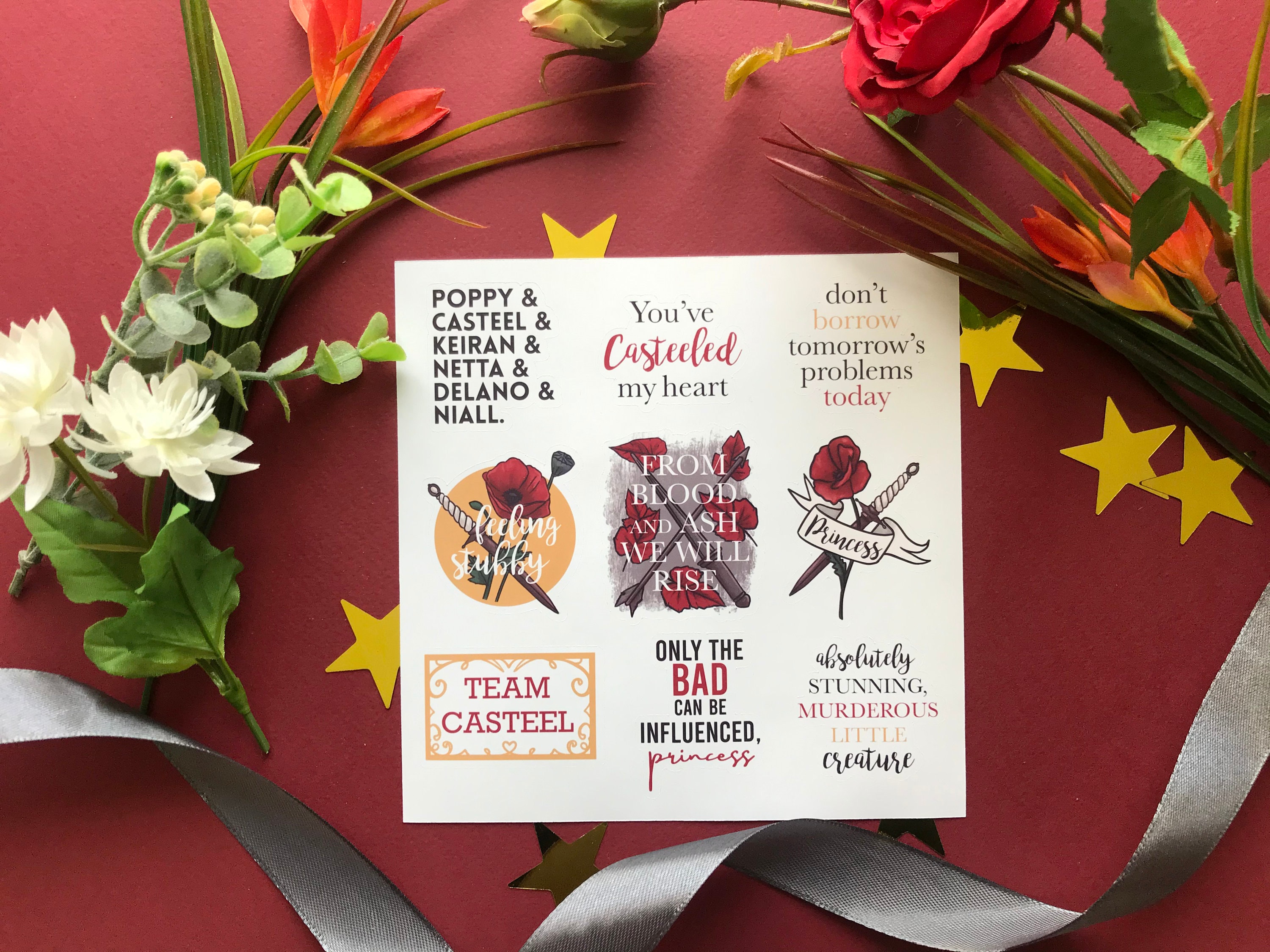 FROM BLOOD and ASH inspired stickersheet & book quotes | Etsy