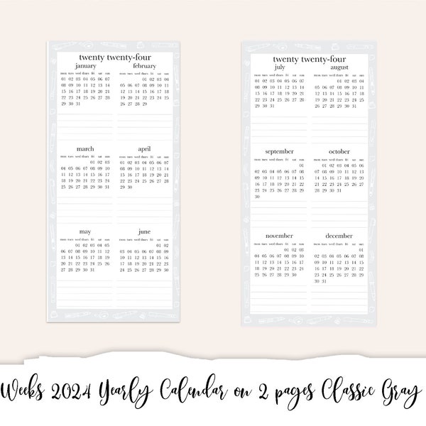 Hobonichi Weeks 2024 Full Calendar Etsy