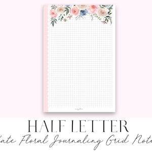Mezza lettera Kate Floral Journaling Quaderno (Disco rilegato Junior/Anelli A5)