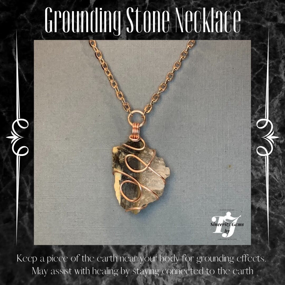 Grounding Stone Wire Wrapped Necklace Etsy