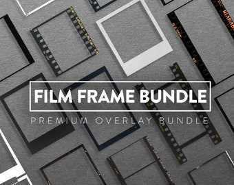 210 Film Frame Overlay Bundle: Kodak Portra, Polaroid, 35mm (PNG)