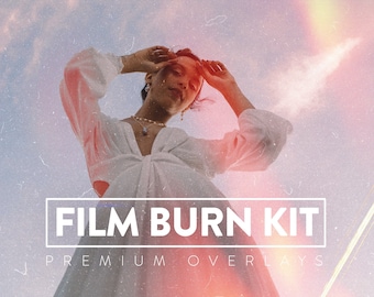 60 Film Burn Overlays: Vintage Grain Photo Effects (JPG)