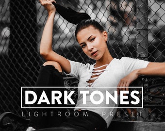 10 DARK TONES Lightroom Mobile and Desktop Presets  | Black tones preset, Dark preset, Moody preset