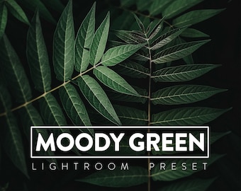 10 MOODY GREEN Lightroom Mobile and Desktop  Presets | Deep forest wood outdoor jungle aloe