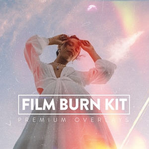 60 Film Burn Kit Overlay | Light Leaks, Light Leak Overlay, grain effect, vintage film grain, photo burn