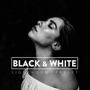 10 BLACK and WHITE Lightroom Mobile and Desktop Presets | Contrast monotone, portrait, black and white