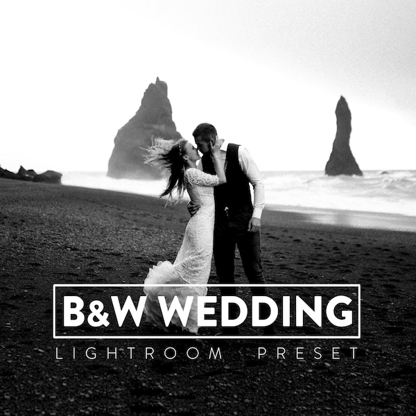 10 Black and White Wedding Lightroom Mobile and Desktop Presets | Contrast monotone, portrait, black and white, wedding