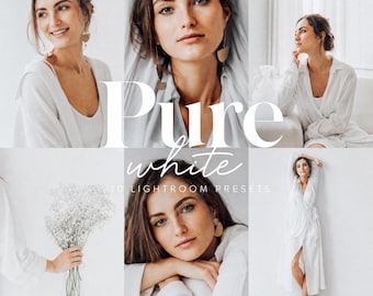 10 Pure White Lightroom Presets: Clean, Soft, Bright (Mobile & Desktop)