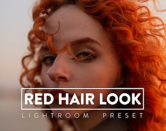10 REDHEAD Lightroom Mobile et Desktop Presets Cheveux rouges, tons orange Auburn, taches de rousseur, gingembre